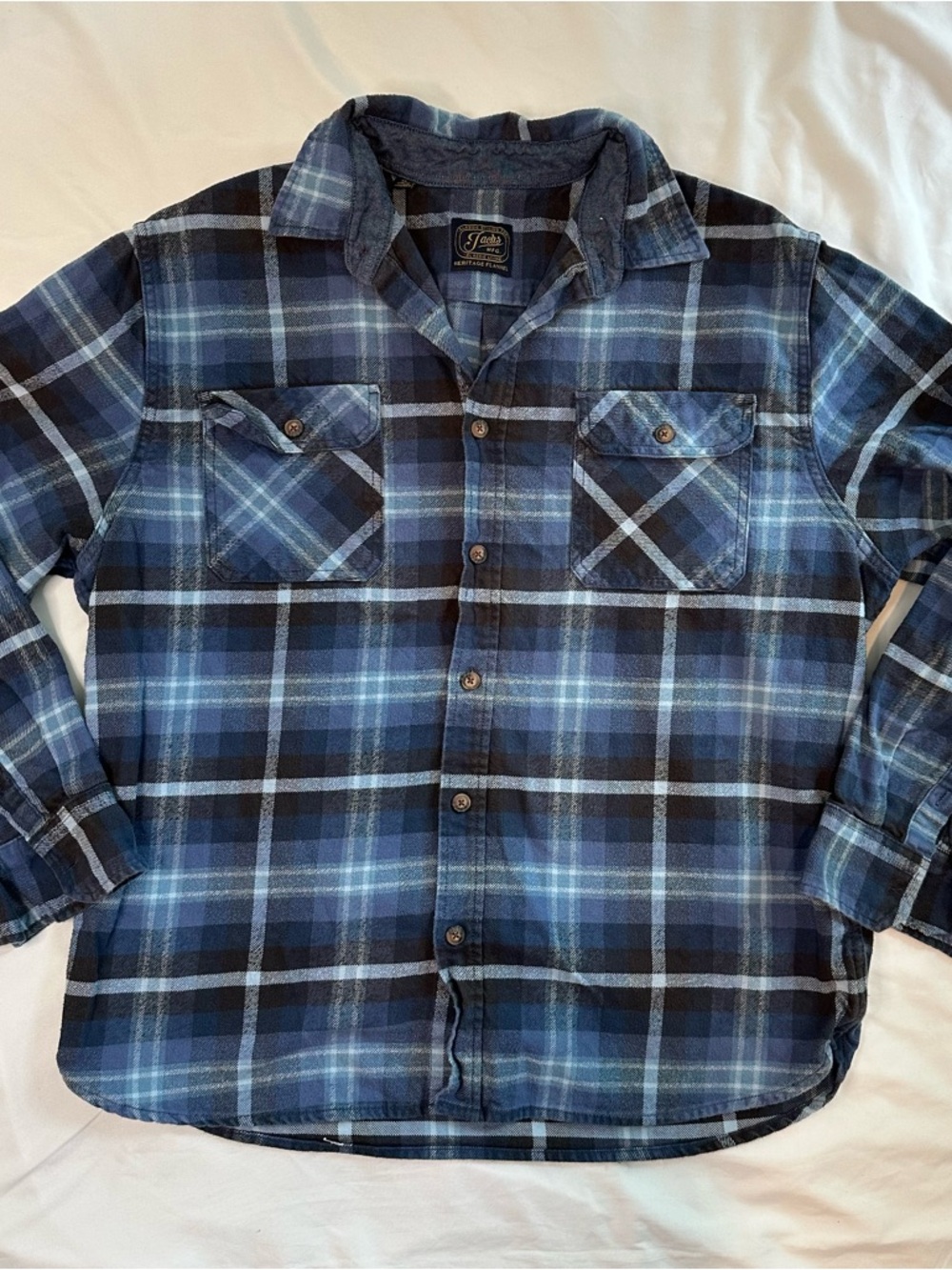 Blue Plaid Button-Up Shirt